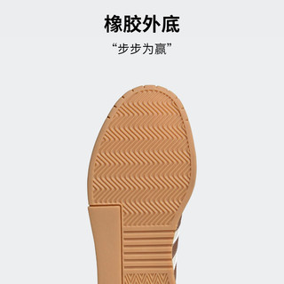 adidas「T头鞋」阿迪达斯轻运动GRADAS男女复古网球风低帮板鞋 米色/卡其色/棕色 38(235mm)