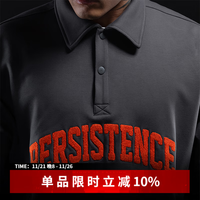 Monster Guardians运动卫衣男 宽松版型秋冬加绒复古潮流POLO领连帽卫衣 Aerolite Ash   陨石灰卫衣 S