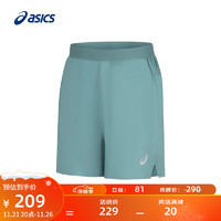 亚瑟士ASICS短裤男子梭织5英寸跑步运动裤舒适透气 2011C614-401 蓝绿色 XXL
