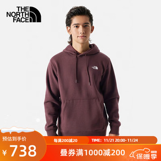 北面（The North Face）帽衫休闲户外运动套头衫卫衣保暖男女同款|86Q2 I0I/豆沙色 XXL185/116