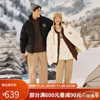 Kappa 卡帕 羽绒服2023男女冬短款立领面包服保暖防寒服 黑色-990 M