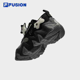 FILA FUSION斐乐潮牌STARFISH-CVS女鞋厚底鞋帆布鞋 黑/奶白-BG 39