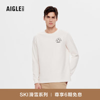 AIGLE【滑雪系列】艾高20防紫外线休闲长袖T恤上衣男 粉白色 AP363 M(175/92A)