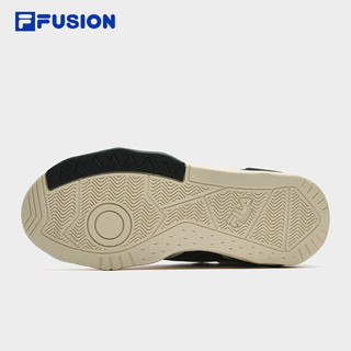 斐乐（FILA）FUSION斐乐潮牌女鞋KICK专业滑板鞋波浪底板鞋 黑/奶白-BG 35.5