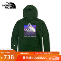 北面（The North Face）帽衫休闲户外运动套头衫卫衣保暖男女同款|86Q2 I0P/绿色 XS160/76