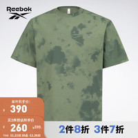 Reebok锐步23子针织蛀虫纱休闲扎染印花短袖T恤 23RCS409MGL2 A/M