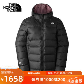 北面（The North Face）羽绒服女两面穿DWR防泼水户外运动保暖83OK O6O/黑色 XL170/96