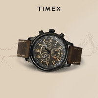 TIMEX 天美时 远征系列夜光户外运动潮流复古真皮带石英男表T49905