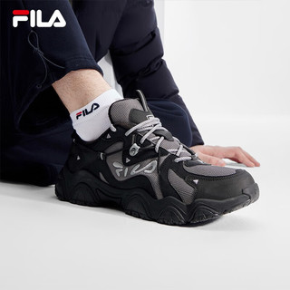 FILA 斐乐 猫爪4代男鞋休闲鞋运动鞋老爹鞋加绒鞋 烟灰/黑-QA 41