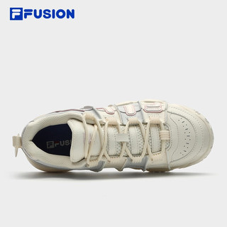 FILA FUSION斐乐潮牌BARRICADE女鞋复古篮球鞋运动鞋 奶白/雨雾灰-GN 38