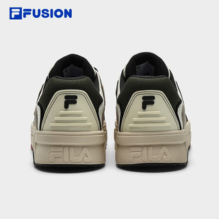 FILA FUSION斐乐潮牌BANK DX男鞋场下滑板鞋2023冬时尚厚底鞋 豆腐白/黑-TB 42