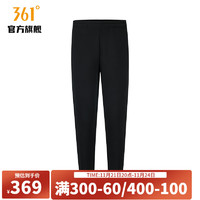 361度运动裤男针织长裤男子常规舒适裤子 超级黑 L