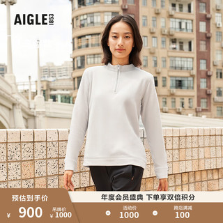 AIGLE艾高23年秋女士户外保暖耐穿舒适时尚半拉链抓绒 貂杏色 AR422 36(160/84A)