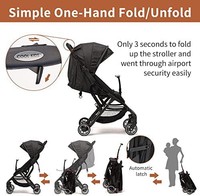 轻质旅行推车 – 适用于飞机的紧凑型雨伞婴儿车,单手折叠婴儿推车