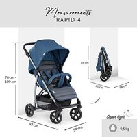 hauck 婴儿推车旅行系统 Rapid 4 Plus 三件套/轻松折叠/带床垫的婴儿车/婴儿汽车座椅