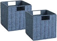 Vagusicc 柳条储物篮,2 件套手工编织储物篮