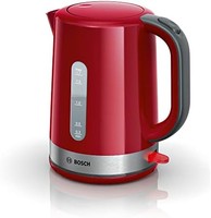 BOSCH 博世 TWK6A514 电热水壶,1.7升,2200 W,不锈钢/红色