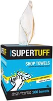 Trimaco 10221 SuperTuff 商店毛巾,白色,200 片装 - 全新