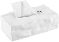 essey 面巾纸盒 Wipy Cube II，矩形纸巾分配器，设计感纸巾盒，白色