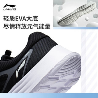 LI-NING 李宁 轻羽丨跑步鞋女鞋2023低帮透气休闲慢跑运动鞋ARST020 黑色-2 38