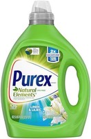 Purex 普雷克斯 液体洗衣液,天然元素亚麻和百合,2 倍浓缩,126 次,82.5 液体盎司