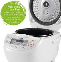 Panasonic 松下 电器 5杯电饭锅，带有针对糙米，白米和粥或汤的预编程烹饪选项-1.0升-SR-CN108（白色）