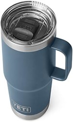 YETI Rambler 20 盎司旅行杯,不锈钢,真空保温带强力盖,北欧蓝