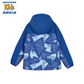 Skechers斯凯奇男女童梭织裥棉外套冬季保暖防寒户外运动服P423K030 正蓝/0022 170cm