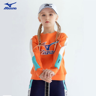 美津浓（MIZUNO） 儿童卫衣女童 2023长袖T恤运动中大童套头休闲T1001 橙色 155CM（70-85斤）