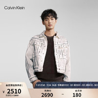 Calvin Klein Jeans24春季男士潮流错乱艺术复古纯棉牛仔外套J325291 1A4-牛仔中灰 L