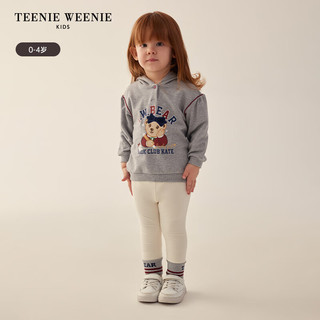 Teenie Weenie Kids小熊童装女宝宝连帽印花上下套装 灰色 100cm