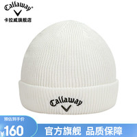 卡拉威（Callaway）高尔夫球帽男士冬季针织帽防寒保暖舒适潮流golf男帽 5223664 白色