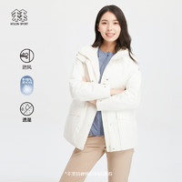 KOLON SPORT/可隆羽绒内胆三合一冲锋衣 女子户外运动休闲夹克外套 LKGJ3WT556-CR 米白 170/L