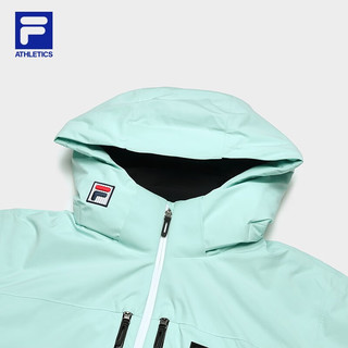 FILA 斐乐男士滑雪服撞色拼接保暖运动连帽外套 蛋壳绿-TQ 190/108A/XXXL