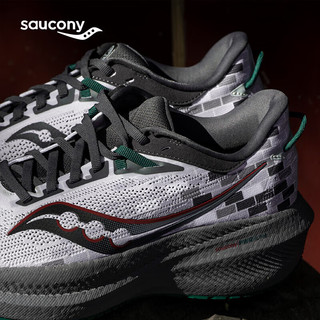saucony 索康尼 胜利21北京城市款减震透气跑步鞋男女训练运动鞋灰绿42.5