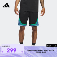 adidas 阿迪达斯 男装速干篮球运动短裤IN2477 黑色/草坪绿 A/M7