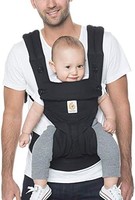 ergobaby 360 度婴儿背带，带腰部支撑，优质棉，适合12-45 磅（约5.45kg-20.43kgkg），Pure Black