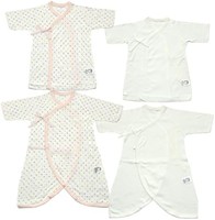 Baby Story 日本制造 新生儿内衣4件套 星点&素色 磨毛加工铣刀 50cm MI1500-4 粉色 50