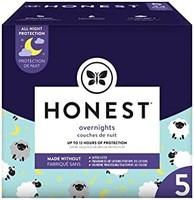 Honest The Honest Company Honest 隔夜婴儿纸尿裤，俱乐部包装盒，昏昏欲睡的绵羊，5号（44个）