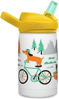 CAMELBAK 驼峰 Eddy+ 儿童 12 盎司奶瓶,绝缘不锈钢带吸管盖 - 关闭时防漏,自行车狗