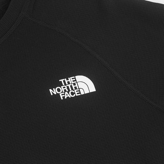 北面（The North Face）简洁圆领吸湿透气柔软舒适男士百搭长袖T恤7WTL JK3/黑色 M/175