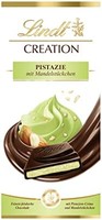 Lindt 瑞士莲 Chocolate Creation 开心果 | 7 x 148 克片剂 |黑巧克力配开心果奶油和杏仁片 |巧克力棒