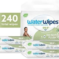 WaterWipes 纹理清洁婴儿湿巾，99.9%水，无香味，适用于婴幼儿，4包（240片）