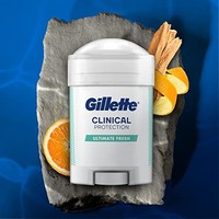 Gillette 吉列 男士止汗除臭剂，柔软固体，清新，72 小时。汗水保护，1.7 盎司/48g，3 件装