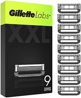 Gillette 吉列 Labs 男士刀片，9 件装剃须刀片补充装，兼容 GilletteLabs 带去角质棒和加热剃须刀