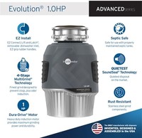 爱适易 Evolution 1HP 垃圾处理器 灰色