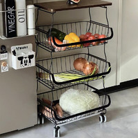 UPINGJIA 瑜品佳 落地多层家用小推车厨房置物架可移动放蔬菜篮子菜筐玩具收纳 厨房置物架