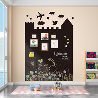磁善家 城堡造型磁性黑板墙贴家用儿童小黑板双层磁吸黑板贴磁力宝宝涂鸦墙粉笔板教学自粘贴墙磁铁黑板墙