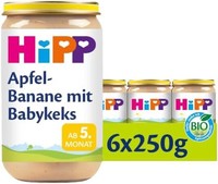 HiPP 喜宝 婴儿流食 适用于4月以上婴儿 苹果/香蕉/饼干碎味，6瓶装(6 x 250g)