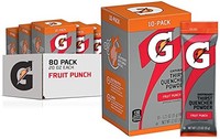 GATORADE 佳得乐 口渴淬火粉，水果冲床，1.23 盎司包装，制造 20 盎司（80 包）